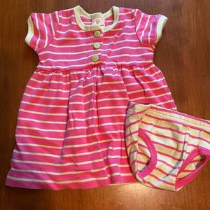 Hanna Andersson Pink & Yellow Striped Dress